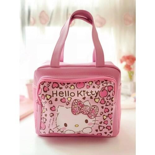 Sanrio hello kitty Mummy Bag Large-capacity Multifunctional Storage Bag Melody Handbag Shoulder Bag pu Lunch Box Bag