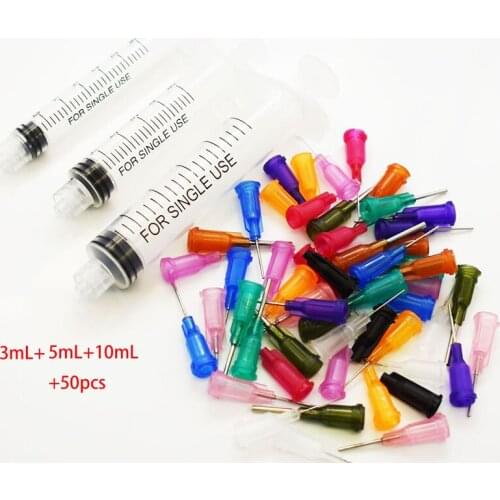 SMT SMD PCB Solder Paste Adhesive 3 CC 5CC 10CC Glue Liquid Dispenser 50pcs Dispensing Needle Welding Fluxes For Welding Tools