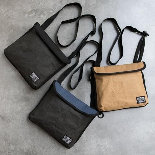 Trend personality single shoulder bag Mens Fashion Envelope bag Leisure Canvas Crossbody bag Kraft paper Messenger bag