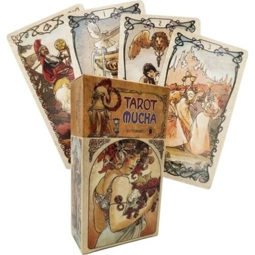 Tarot Mucha Tarot Board Game Toys Oracle Rider Waite Divination Prophet Prophecy Card Poker Gift Prediction Oracle