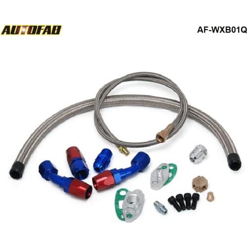 Oil Return+Oil Feed Drain Line Kit T3 T4 T04E T61 Turbo AF-WXB01Q