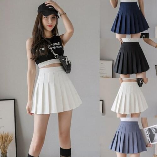 Plus size pleated skirt women Anti-wrinkle korean style summer short skirts pleated mini korean fashion skirt kawaii mini white