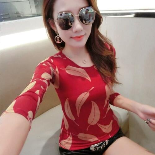 Women Spring Autumn Style Lace Blouses Shirts Lady Casual Long Sleeve O-Neck Printed Lace Blusas Tops DD8076