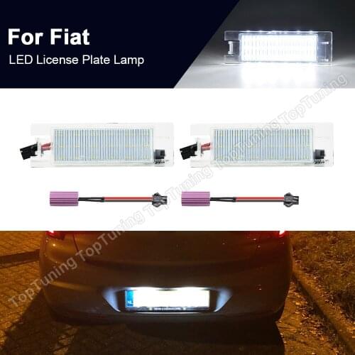 For Fiat Tipo Doblo 500L Grande Punto Multipla 186 Marea 185 Croma Linea Brava LED Number License Plate Lights Canbus 1Pair