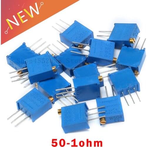 10pcs 3296W 3296 50 100 200 500 ohm 1K 2K 5K 10K 20K 50K 100K 200K 500K 1M ohm 103 100R 200R 500R Trimpot Trimmer Potentiometer