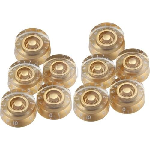 10Pcs Gold Speed Guitar Control Knobs for Electric Guitar Replacement
