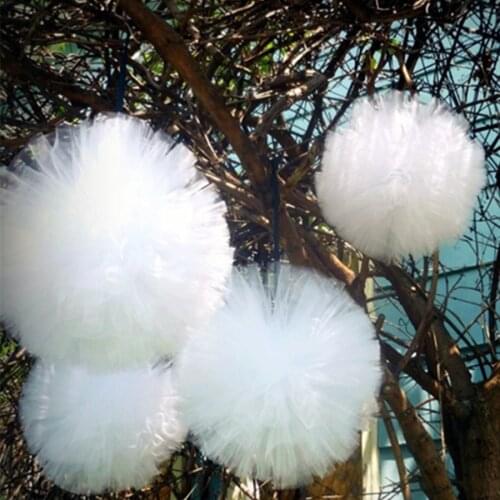 20cm white pink Tulle pompoms Party wedding decoration tulle pom pom baby shower