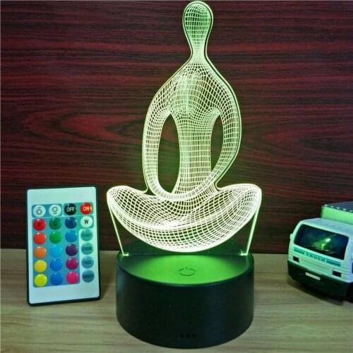3D Illusion Acrylic LED 7 Color meditation Light Table Lamp Bulbing Light Lamp Nightlight baby Kids Bedroom Night Light