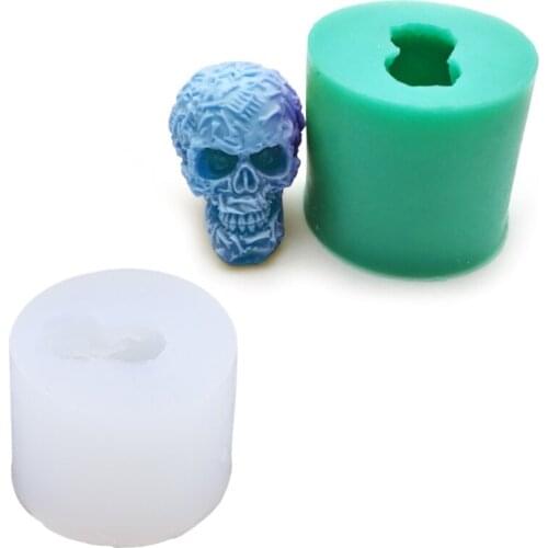 3D Skull Cake Decorative Silicone Mold,Handmade Soap Candle Mold Fondant Jelly Chocolate Mousse Cake Mould Baking Aromat