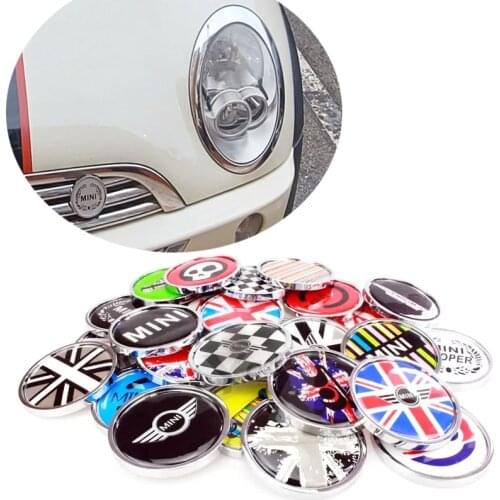 4 PCS R50 R52 R53 R60 R61 3D Front Grille Emblem For Mini Cooper R55 R56 R57B R58 R59 F55 F56 F60 Metal Car Styling Accessories