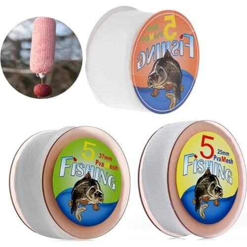 5M Mesh PVA Refill Carp Fishing Stocking Boilie Rig Bait Wrap Bags 25/37/44mm