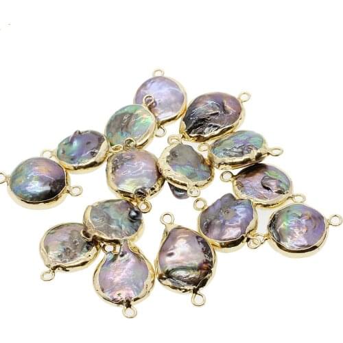 5pcs / bag natural freshwater pearl classic round double ring pendant star jewelry DIY necklace bracelet earrings accessories