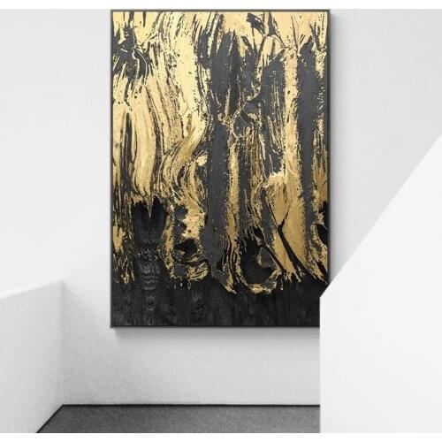 Abstract Gold Foil Canvas Art Paintings Posters and Prints Wall Art for Living Room Bedroom Decor