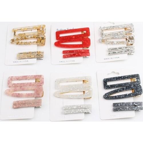 Aphrodite 4pcs/set Acrylic Hairpins Fashion Hair Clips Women Girls Barrettes Headwear Clamps Styling Hair Accessories 2020 New