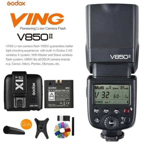 Godox V850II GN60 HSS 2.4G Wireless X System Speedlite Li-ion Battery Flash Light+X1T-C flash trigger For Canon DSLR Camera