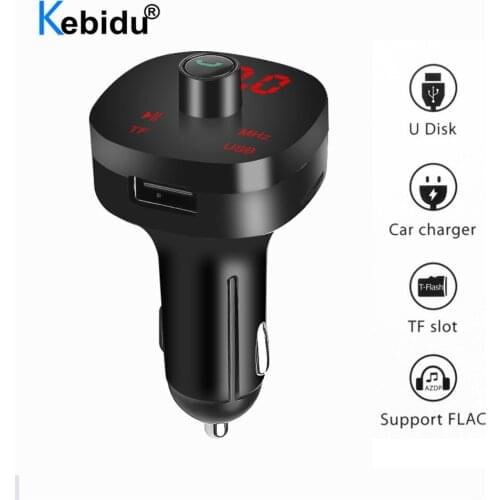 Kebidu Bluetooth FM Transmitter Car Charger Dual USB 3.1A TF U Disk Handsfree Music For Car Accessories Car Charger