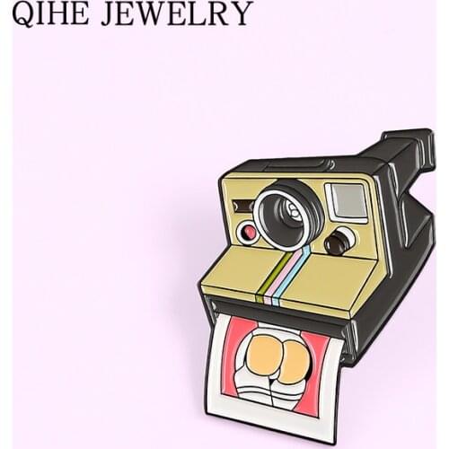 Camera Enamel Pin Badge Photo Picture Black color Brooches Backpack Lapel Pins Fashion Jewelry Gift for Women Men