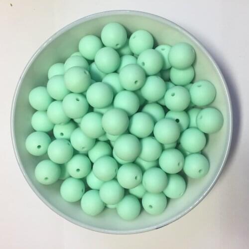 Babys Round Silicone Teether Beads Silicone Teething Food Grade Beads For Jewelry Teether Beads 20Pcs/Lot 15mm Green Hot Sell