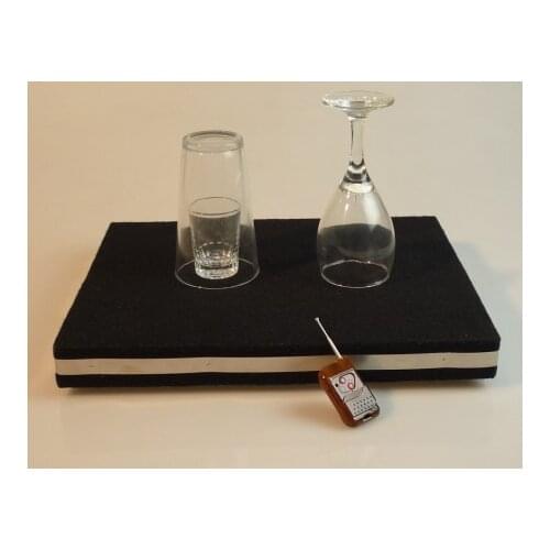 Two In One Remote Control Glass Breaking Tray Pro + Coin Into Glass Mat with organic cover Magic Tricks,Mentalism,Stage,Illusion