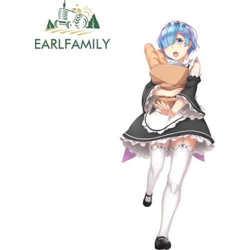 EARLFAMILY 13cm x 5.4cm for Rem Re Car Stickers Personality Cute Decals Creative Scratch-Proof Windows Motorcycle Decor