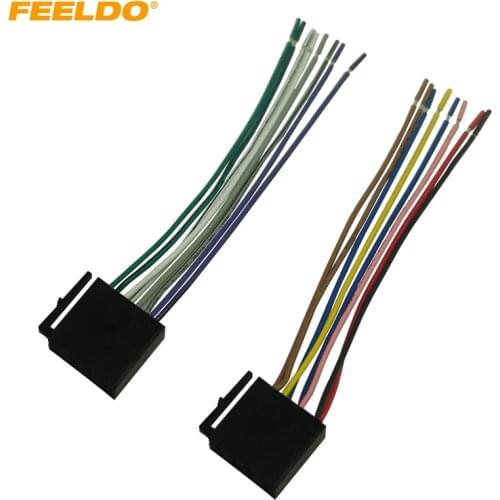 FEELDO 1Pair Car Audio Stereo Wiring Harness For Volkswagen/Audi/Mercedes Pluging Into OEM Factory Radio CD #CT1737