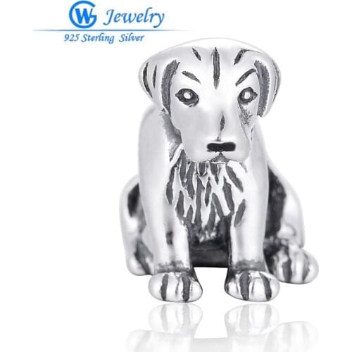 GW Fashion Jewelry New Silver 925 Dog Charm Diy Accessories fits Bracelet T136H30