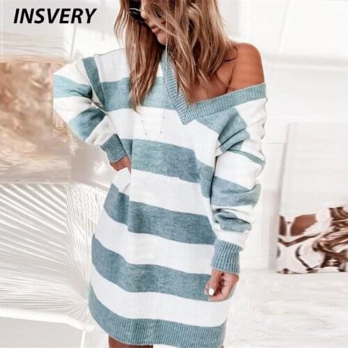 Модные вязаные платья INSVERY China At AliExpress