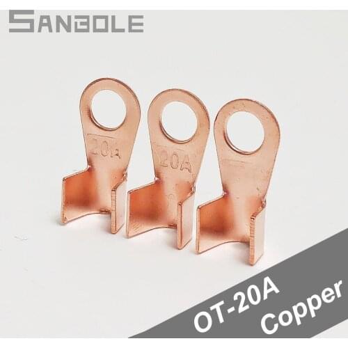 Terminal Splice OT-20A Copper Circular Wire Open Lugs Naked Battery Cable Electrical Connector OT 20A (500PCS)