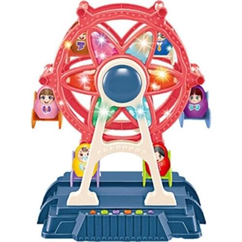Ferris Wheel Rotating Light and Music Playground Friends Park Girl Figures City Toys for Children Gift