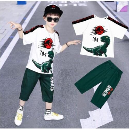 Baby Boy Clothing Sets Shirt + Shorts 2020 Summer Childrens Clothes Boys Fashion Sports Clothing Suit Hiphop 5 6 8 10 12 years