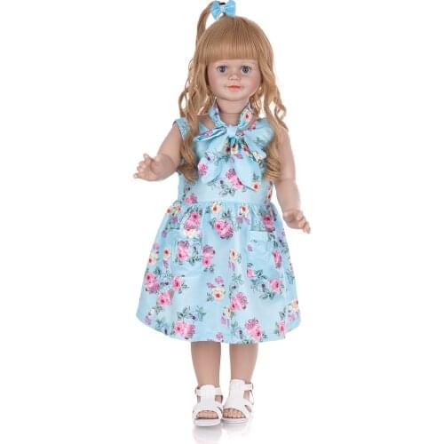 Bebes doll with 78 CM Full Silicone Stand Dolls High Quality Origin Hard Vinyl Toddler Princess Huge Dolls Kids Playmate