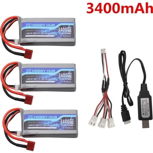 7.4v 3400mah Lipo Battery For Wltoys 12428 12423 RC Four-wheel RC Vehicle Car 1500mAH 7.4v Battery for Feiyue 03 Q39 RC Part