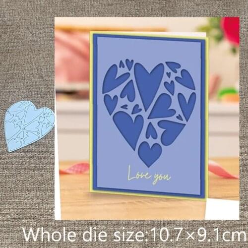 XLDesign Craft Metal stencil mold Cutting Dies heart background decoration scrapbook die cuts Album Paper Card Craft Embossing