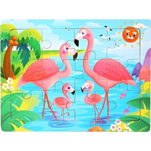 Mini Size 15*10CM Kids Toy Wood Puzzle Wooden 3D Puzzle Jigsaw for Children Baby Cartoon Animal/Traffic Puzzles Educational Toy
