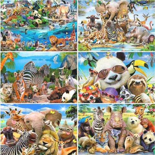 MomoArt 5D Diamond Painting Panda Cross Stitch Diamond Mosaic Animal Full Drill Square Embroidery Zoo Rhinestone Sale Handicraft