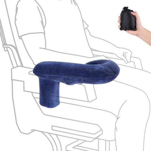 Airplane Armrest Pillow Inflatable Travel Pillow, Comfortable Armrest Extender, Washable Super Soft Slipcover, Portable Travel
