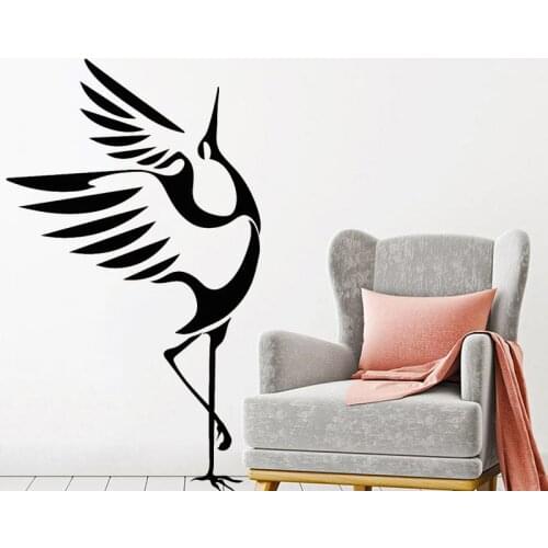 Kids Bedroom Wall Sticker Heron Vinyl Decal Bird Stork Children Nursery Home Decor Asian Style Mural O238