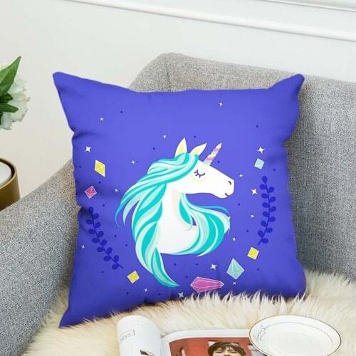 Double Print Catoon unicorn Cushion Cover Pillowcase Nordic Home Decorative Sof Throw Pillows 45x45cm pillow for car Nap