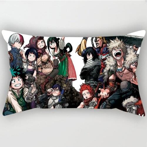 NEW No Pillow Core My Hero Academia Single Double Cartoon Printing Pattern Pillow Case Sofa Pillowcase Model Toys Christmas Gift