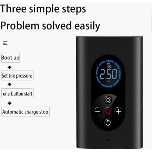 Portable Car Air Compressor Electric Wireless Tire Inflator Air Pump Rechargeable Digital 150PSI Auto For Car Motorcycle Balls