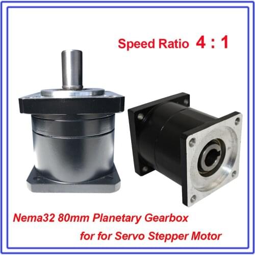 4:1 Speed Ratio 4 Nema32 80mm Planetary Gearbox Speed Reducer Shaft 19mm Carbon steel Gear for Servo Stepper Motor