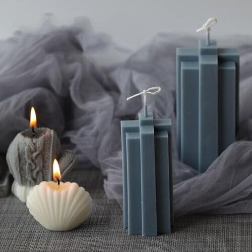 DIY Candle Acrylic Mold Clear Candle Mold Square Stripe Handmade Candle Mold Scented Candle