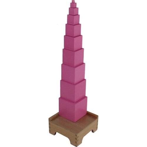 Montessori Sensory Toys Pink tower with pedestal children wooden toys kindergarten Early Education learning AIDS Home Edition