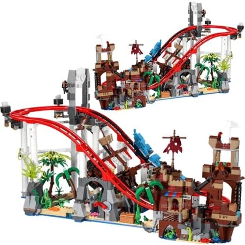 Ideas Series Playground Pirate Roller Coaster Assembling Paradise Building Blocks Model Bricks Classic Movie Sets Toys DIY Game