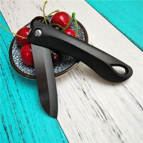 Black porcelain folding knife black blade ceramic knife folding ceramic fruit knife portable ceramic knife chef knife