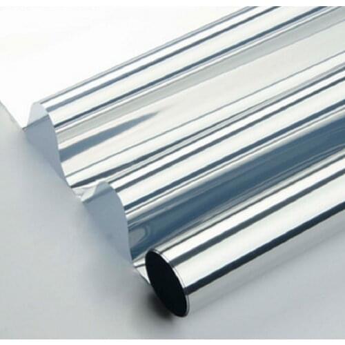 Custom Size Silver Color Thermal Insulation Window Mirror Film PET Self-Adhesive Anti-UV Heat Solar Foil Raamfolie 2M Length