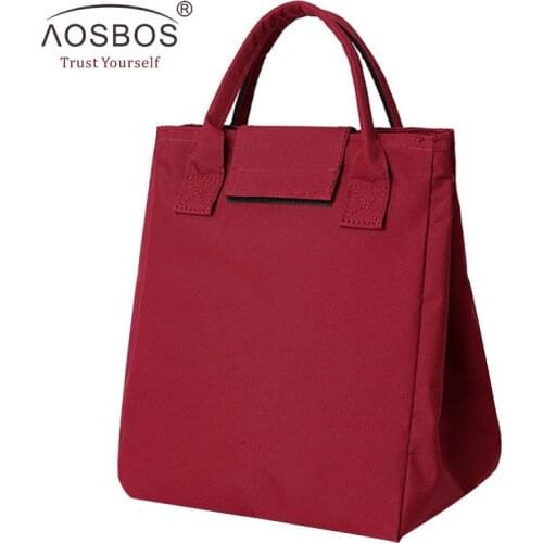 Aosbos Portable Oxford Thermal Lunch Bags for Women Men Kids Insulated Striped Storage Tote Box Fashion Picnic Food Cooler Bag