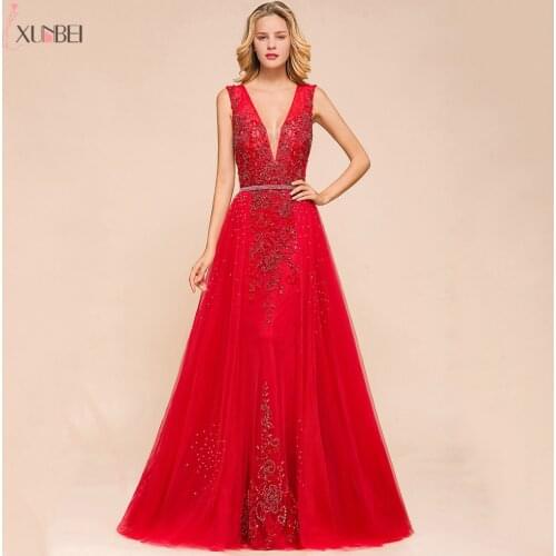 Vestido De Festa 2020 New Arrivals Long Evening Dresses V Neck Formal Prom Dresses Detachable Dresses Party Gowns Robe De Soiree