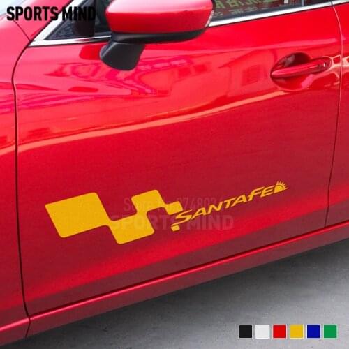1 Pair Vinyl Door Car Stickers Decals For Hyundai Santa fe Hyundai Santafe Exterior Accessories Automobiles Vinyl Car-Styling