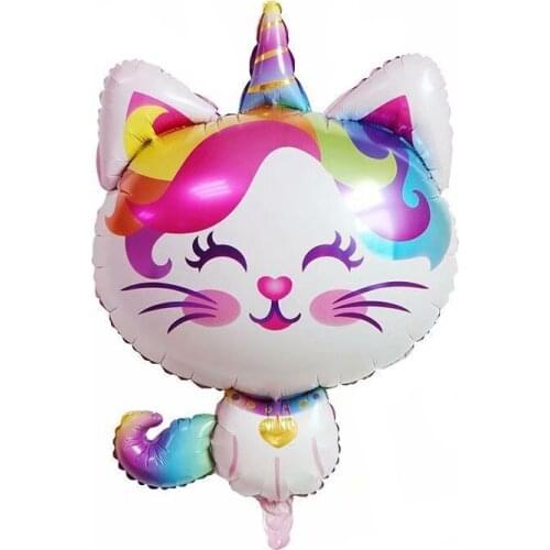 1 Pcs Cartoon Animal Unicorn Cat Aluminum Foil Balloons Happy Birthday Party Baby Shower Decoration Inflatable Balloon Gift